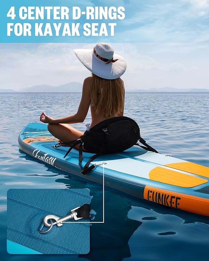 11’×34"×6" Extra Wide Inflatable Stand Up Paddle Board, Sup Board with Removable Fins, Backpack, Floating Paddle, Safety Leash, Floating Phone Case for Adults & Youth of All Skill Levels