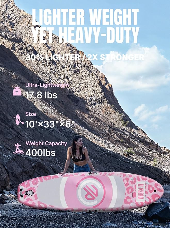 Niphean（Ultra-Light）Inflatable Paddle Board with (Beginner Friendly) StabilTrac Fin and Durable SUP Accessories, 10' Stand Up Paddle Boards for Adults & Youth, Versatile Yoga Paddle Board, Gift Ideas