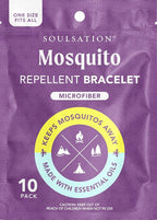 10 Pack Mosquito Repellent Bracelets Microfiber - for Kids & Adults, Natural DEET-Free
