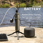 NESTOUT Rugged Portable Charger, 5000mAh Outdoor Battery Power Bank, 15W USB C Fast Charging, Waterproof IP67, Durable Shockproof, Tactical Battery Pack for Phone Military EDC Hiking Camping (Beige)