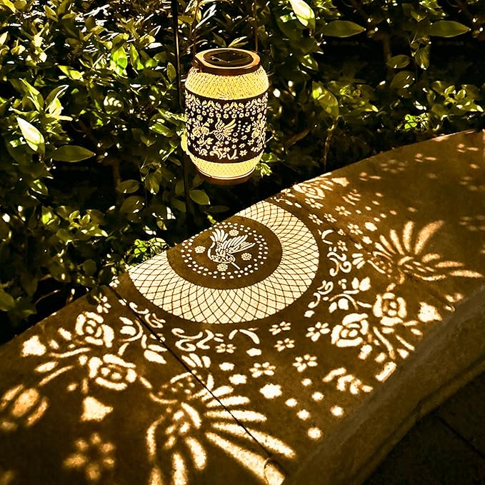 Solar Lantern Outdoor Waterproof,Birthday Gifts for Women Mom Grandma,Hummingbird Garden Decor,Metal Hanging Solar Lights Decorative for Christmas,Thanksgiving,Backyard,Patio,Porch,Lawn