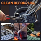 Camping Cooking Utensils Set Grilling Cookware Camp Kitchen Rotating Marshmallow Roasting Sticks BBQ Forks, Portable RV Camping Essentials Camper Must Haves for Cookouts Open Fire Pit