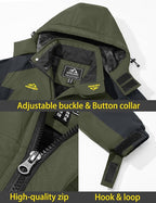 TACVASEN Men's Winter Ski Jacket Waterproof Snow Coats Snowboard Fleece Lining Jacket Warm Parka with Hooded