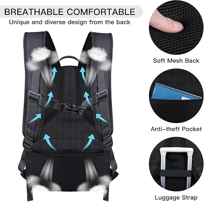 ANTERK Travel Laptop Backpack, 18.4 Inch Laptop Backpacks for Men Women, 55L Anti Theft Water Resistant College Bussiness TSA Airline Approved Work Computer Backpack, Dark Blue