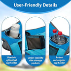 Oversized Camping Chair, Portable Folding Camping Chairs with Side Pocket, Cup Holder and Carry Bag, Heavy Duty Outdoor Camping Chairs for Adults, Fishing, Sports, Trip, up to 400lbs, Style 1