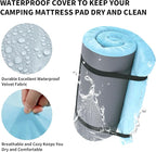 HOMBYS 3 INCH Thick Waterproof Memory Foam Camping Mattress for Outdoor Sleeping, Portable Roll Up Mattress Pad Mat for Travel Truck Bed Tent