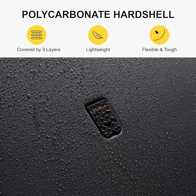 LEVEL8 Carry on Luggage Airline Approved, Small Carry on Suitcases with Wheels, Lightweight Hardside Textured Luggage for Travel, Tsa Approved, 20-Inch, Dark Grey