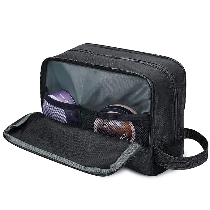 Toiletry Bag for Men Hanging Dopp Kit Water Resistant Shaving Bag Small Toiletry Bag for Traveling (Pure Black)