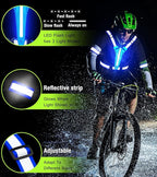 Led Light Up Running Vest Reflective Vest for Runners Night Walking, Rechargeable LED Reflective Running Vest High Visibility with Adjustable Waist/Shoulde, Reflective Armband for Women Men