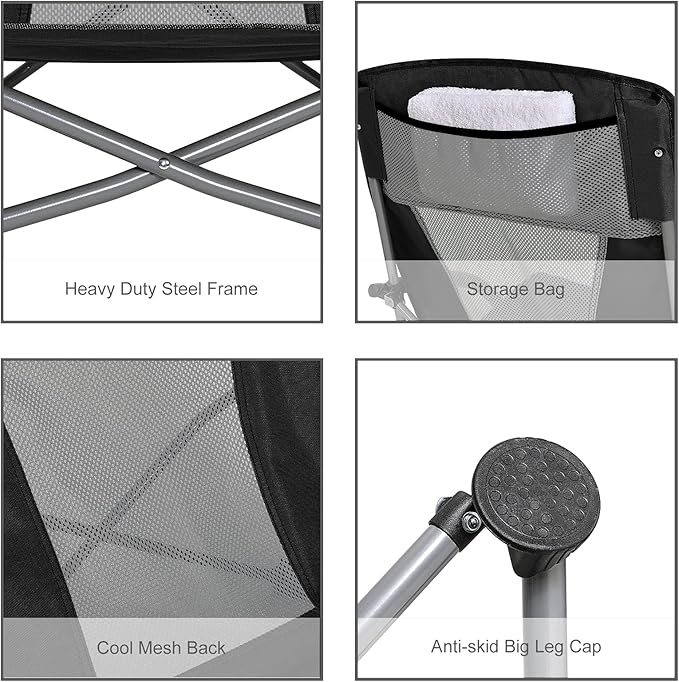 G4Free Beach Chair Folding Portable Beach Backpack Camping Chair for Adults with Mesh Back