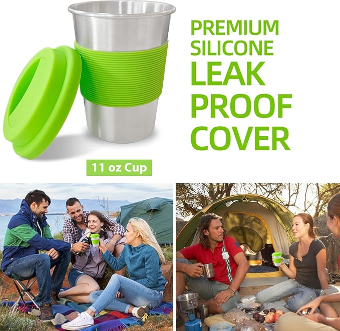 Acelane Camping Mess Kit Camping Plates Dishes Stainless Steel Camping Utensils Set Tableware Dinnerware with Bowls Cups Cutlery 1-2 Person for Backpacking, Hiking, Picnic, BBQ, RV Travel