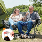 Timber Ridge Double Camping Chair, Heavy Duty Outdoor Folding Camp Couch, Loveseat Camping Chairs Perfect for Campsites, Patio/Lawn, Soccer Games or Other Youth Sports, Supports 600 lbs