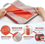 8 Set Compression Packing Cubes for Travel Essentials,Compressible Expandable Packing Cubes for Suitcase,OlarHike Luggage Organizer Bags for Travel,Handy Helper for Organizing Clothes(Orange)