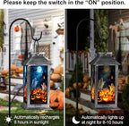 Halloween Decorations Outdoor,Halloween Hanging Decorations,Solar Lantern,Decor for Home Outside Porch Garden Yard Lawn Party Decorations（Ghost Bat Pumpkin）