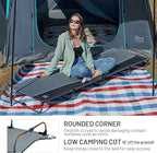 TIMBER RIDGE Lightweight Aluminum Camping Cot, 20-Second Quick Set-Up Folding Cot with Zipper Closure, Portable Carry Bag Included for Camping, Travel and Outdoors, Support up to 225lbs, Grey 2pcs