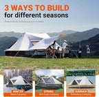 KingCamp Canvas Bell Yurt Tents, 4 Seasons Large Waterproof & Windproof Luxury Glamping Tent w/Stove Jack for Family Outdoor Camping, Hunting, Parties