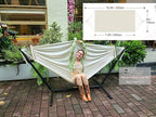 Double Hammock 2 Person Extra Large 220x150cm Total Length 330cm Load 500lb Canvas Cotton Hammock for Patio Porch Garden Backyard Lounging Outdoor and Indoor with Removable Spreader bar