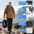 Adjustable Height Sleeping Bag for Adults - Wearable 3-Season Lightweight Waterproof with Arm Ports & Windproof Hood Design for Camping Hiking Backpacking(31.5“x87”)