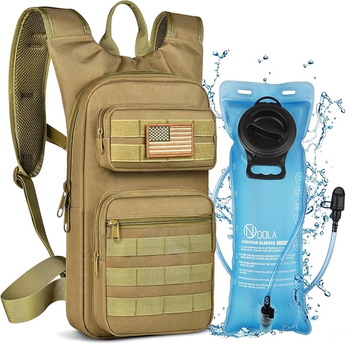 NOOLA Hydration Backpack with 3L TPU Water Bladder, Tactical Molle Water Backpack for Men Women, Hydration Pack for Hiking, Biking, Running and Climbing