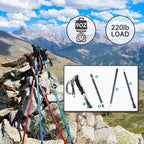Trekking Poles - Aluminum 7075 Adjustable Walking Sticks with Quick Locks, Expandable to 53", Ultralight for Hiking, Camping, Mountains (Set of 2)