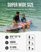 ZLX Inflatable Stand Up Paddle Board, 10'6" SUP Non-Slip Stable Deck Pad, Unique Center Fin, Premium Accessories, Portable Paddleboard for Adults, Beginners, All Skill Levels