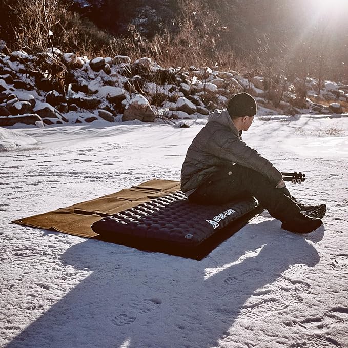 ONETIGRIS Obsidian Ultralight Sleeping Pad, 5.2R Insulated, Inflatable Camping Backpacking Sleeping Mat Weighs 2.05lb, 74.4" x 24.8"