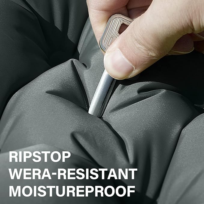 Double Camping Sleeping Pad – 4" Ultra-Thick Foot-Pump Design, Lightweight 2-Person Inflatable Sleeping Mat with Pillow for Backpacking, Hiking, Travel, Tent – Gray