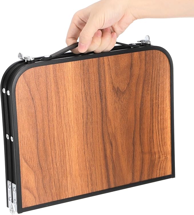 Folding Camping Table, Mini Portable Beach Table with Carry Handle, Ultralight Compact Picnic Dining Low Table for Grill, Indoor Outdoor, Garden, Patio, BBQ, Party