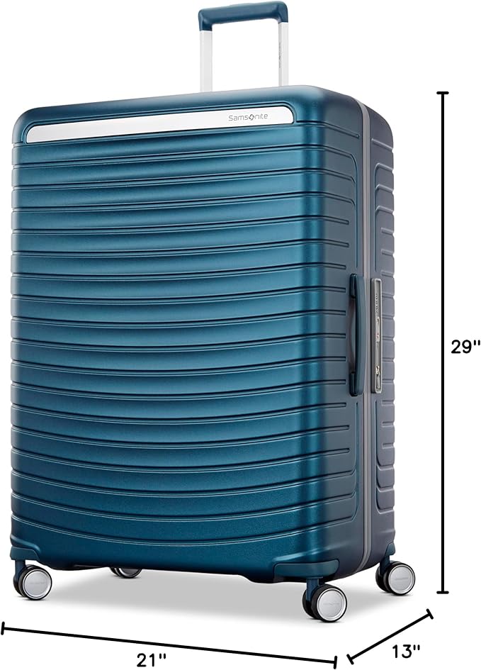Framelock Max 29" Large Checked Hardshell Zipperless Luggage - Highly Secure Integrated Eazylock™ Mechanism - RightHeight™ Adjustable Handle - 360° Spinner Wheels - Airline Approved - Emerald Teal