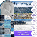 Sleeping Bags for Adults Youth Kids,3D Printing Camping Sleeping Bag for Girls Boys Lightweight Waterproof Cold/Warm Weather Sleeping Bag for 3 Seasons