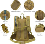 CVLIFE Tactical Hydration Pack 3L - Lightweight Water Bag With Bladder for Men Women, Heavy Duty Molle Backpack for Hiking, Cycling, Running, Hunting