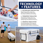 EchoSmile 25/30/35/40/60/75 Quart Rotomolded Cooler, Built to Stand up to The Rigors of The Journey