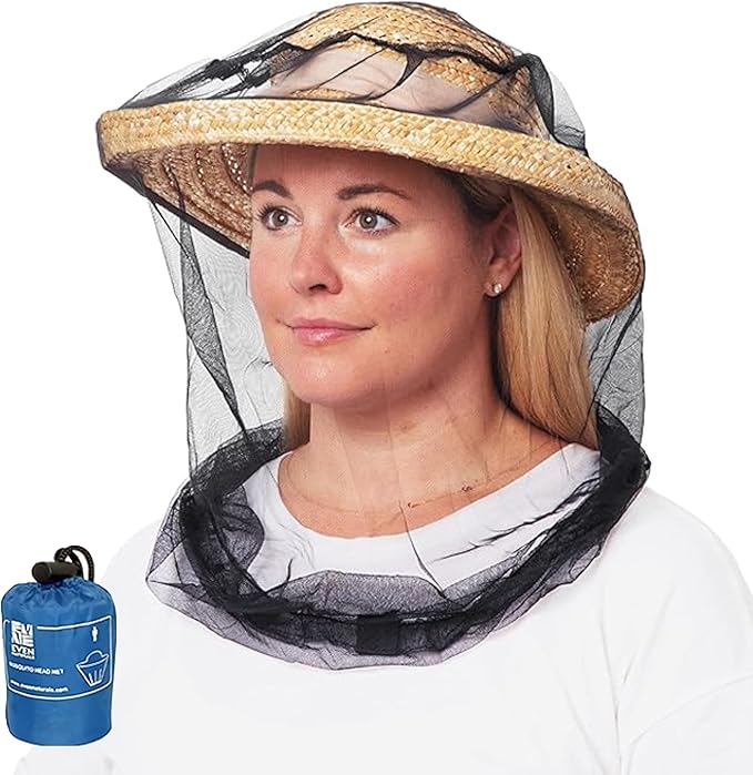 EVEN NATURALS Premium Mosquito Head Net - Ultra-Fine Bug Net for Maximum Head Protection – Lightweight, Breathable Insect Shield for Camping, Hiking and Outdoor Adventures - 25x26x39 Inches