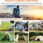 CAMULAND Tent Poles, Heavy Duty Tarp Poles Canopy Poles Aluminum Tent Poles with Non-Slip Cone Bottom, Adjustable Telescoping Tarp Poles