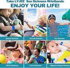 LYJEE Motion Sickness Bands for Kids, Travel Sickness Relief Wristbands, Anti-Nausea Wristbands for Car or Sea Sickness