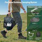 Portable Gas stove, 2 Burner Camping Stove with Griddle and Carrying Bag & Hose, 8600BTU Portable Gas Stove with Piezo Ignition & Adjustable Burners,for Camping Tailgating BBQ Essentials Gear