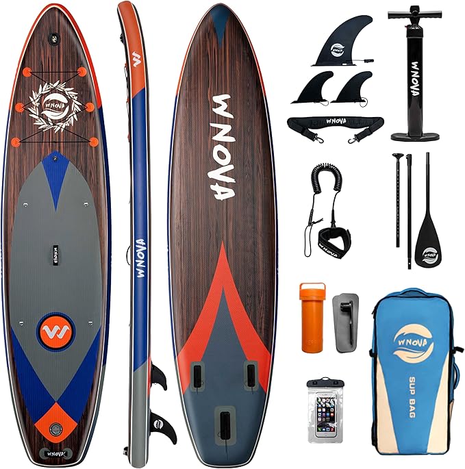 11'6"x35" Extra Wide Stand Up Paddle Board Inflatable for All Levels, 430LBS Capacity SUP Paddleboard with Complete Accessories, Double Acton Pump, Blow Up Paddle Board for Family