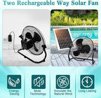 15000Mah 12 Inch Solar Panel Powered Fan, 2 in 1 Solar Panel or AC Charger Powered Fan 12W 9V Portable for Chicken Coop Greenhouse Household Exhaust Camping Travel Outdoor(Black)