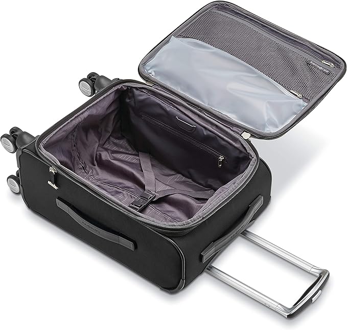 Samsonite Solyte DLX Softside Expandable Luggage with Spinner Wheels, Midnight Black, 2-Piece Set (20/25)