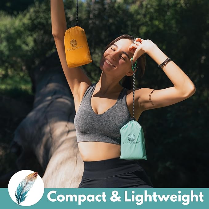 ECCOSOPHY Sand Proof Beach Blanket - Waterproof Picnic Blanket 60x55 Outdoor Compact Pocket Blanket Lightweight Ground Cover for Hiking Camping Festivals Sports Travel with Bag & Stakes (Pistachio)