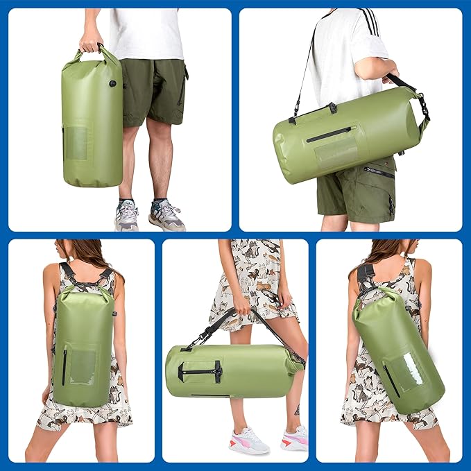 30L Waterproof Dry Bag with 20L Detachable Cooler, Dry Bag Cooler Backpack with Phone Pocket and Bottle Pouch, Suitable for Kayaking, Boating, Camping and Water Activities