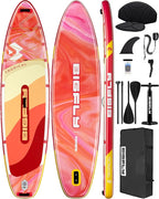 Bigfly Inflatable Stand Up Paddle Board 11’*34”*6”, Blow Up Paddle Board for Adults,with Detachable Fins, Pump, Floating Paddle, Safety Leash,Backpack