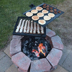 GameMaker Open Fire Cooking Grill – Portable Campfire Grill for Open Flame Cooking, Firepits, Outdoor Fire Rings & Camping – Heavy-Duty, Easy Setup & Adjustable Height