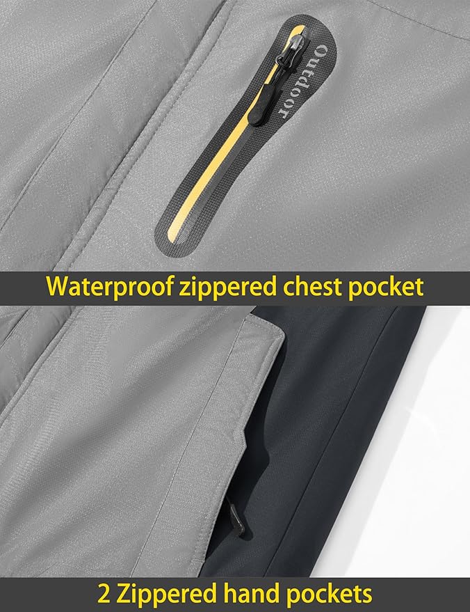 TACVASEN Men's Winter Ski Jacket Waterproof Snow Coats Snowboard Fleece Lining Jacket Warm Parka with Hooded