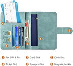 Eoehro Passport Holder for Travel Essentials, Passport Wallet Cover Case for Travel Must Haves Accessories,Passport Book Holders for Women and Men(light blue)