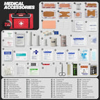 Kitgo First Aid Kits for Car, Trauma Kit with 218 Pcs Medical Supplies, Medical Kit for Car, Home, Camping, Hiking, Adventure