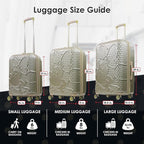 FUL Disney Minnie Mouse 3 Piece Rolling Luggage Set, Textured Hardshell Suitcase with Wheels Set, 22.5, 25 and 29 Inch, Taupe