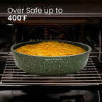 Kitchen Academy Removable Handle Pots and Pans Set - 10 Pieces Green Cookware Set with Removable Handle, RV Induction Cookware Set for Camp