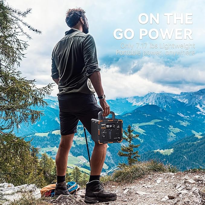 300W Portable Power Station, Solar Generator 259Wh, 70,000mAh LiFePO4 Battery with 65W USB-C PD&Pure Sine Wave AC, Solar Charging for Camping,Home Backup,Emergency Power(SOS Light & LCD Display)