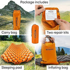POWERLIX Ultralight Inflatable Camping Sleeping Pad - Camping Mattress for Backpacking, Hiking, Compact Lightweight Sleeping Mat for Camping, Inflation Bag/Repair Kit Included